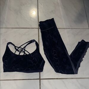 Victoria's Secret Navy Snakeskin Workout Set
